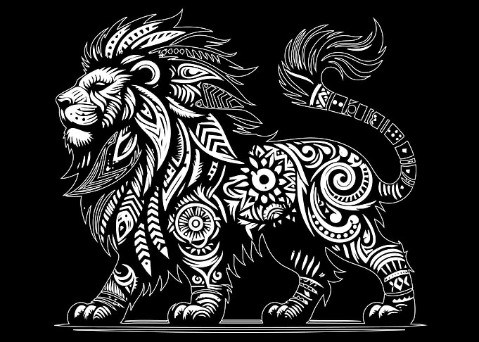 Ornate Lion Illustration
