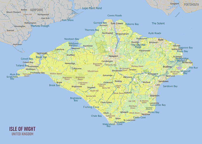 Map of Isle of Wight, UK