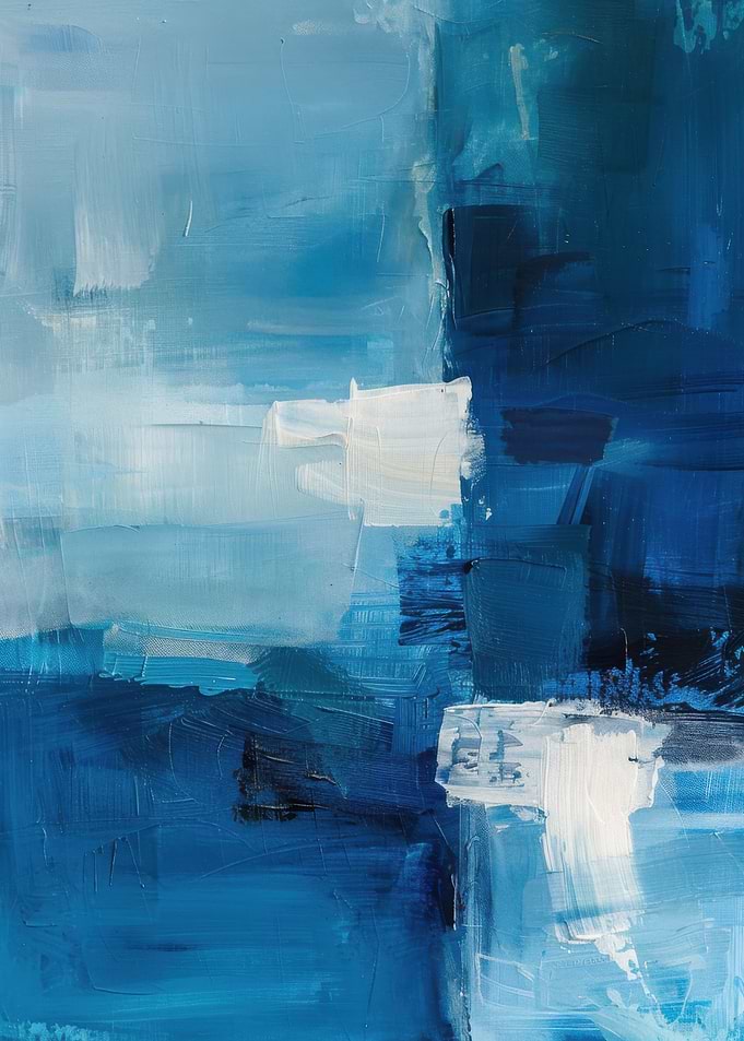 Abstract Blue and White Painting