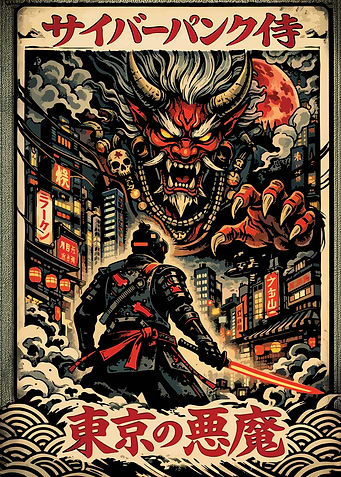 Cyberpunk Samurai vs Tokyo Demon