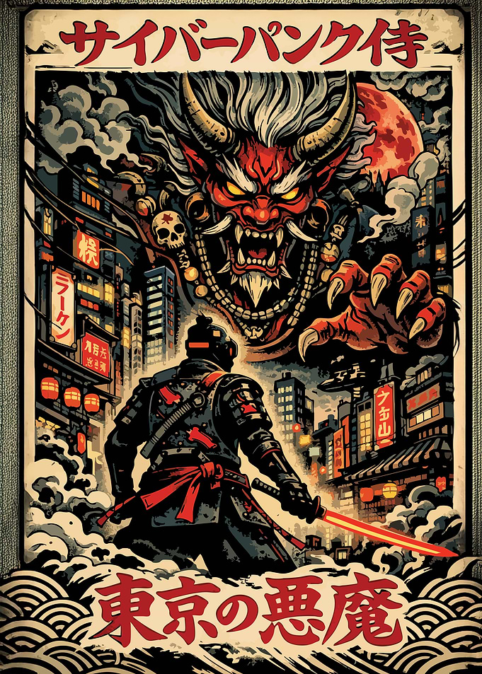 Cyberpunk Samurai vs Tokyo Demon