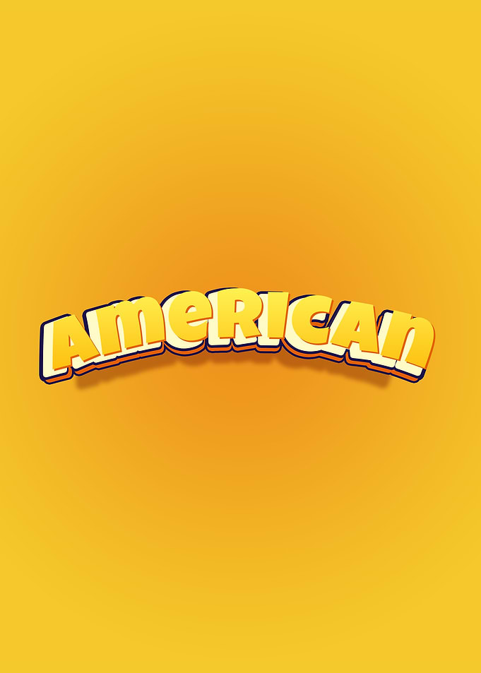 American Text Art on Yellow