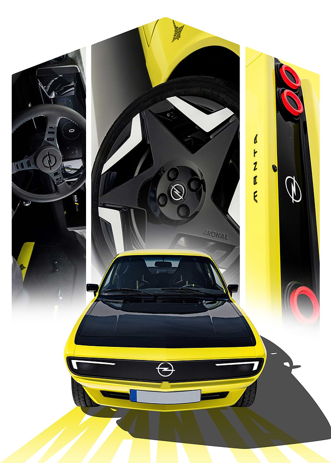 Yellow and Black Opel Manta GSe