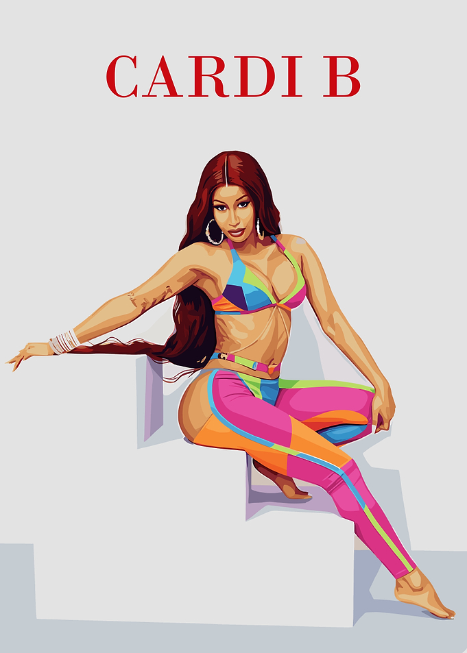 Cardi B Digital Art Portrait