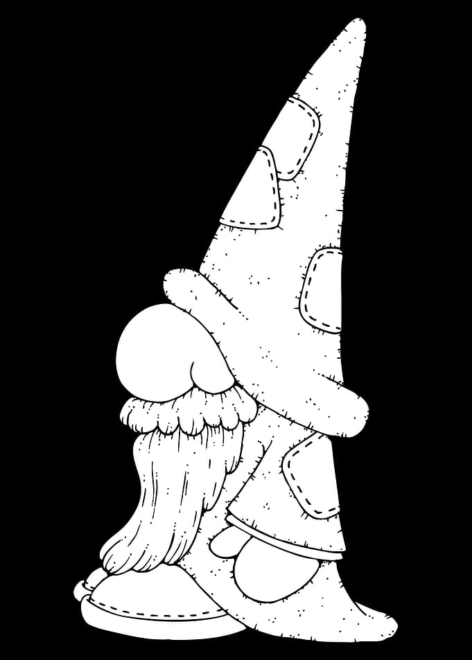 Black and White Gnome Illustration