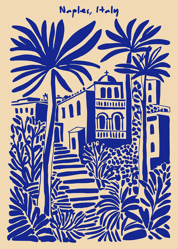 Naples, Italy Illustration