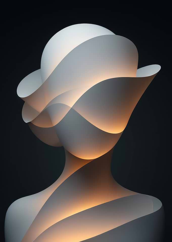 Abstract Figure Sculpture with Light