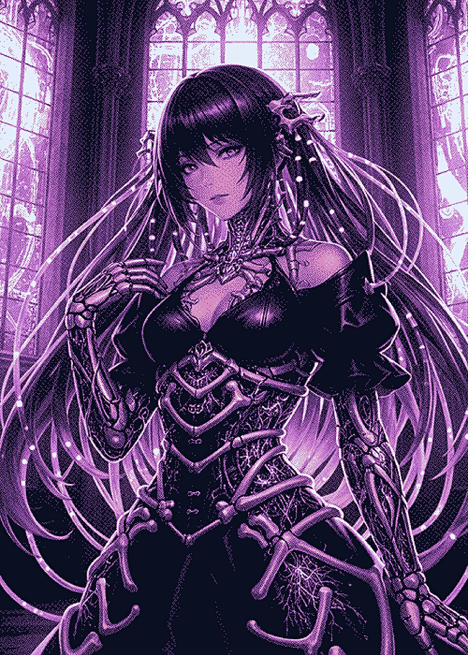 Anime Girl in Gothic Setting