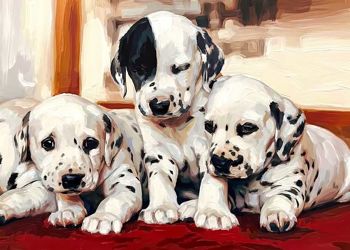 Dalmatian Puppies Painting
