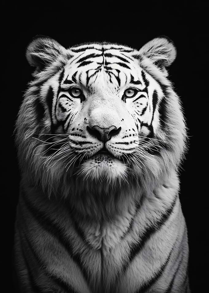 Monochrome Tiger Portrait