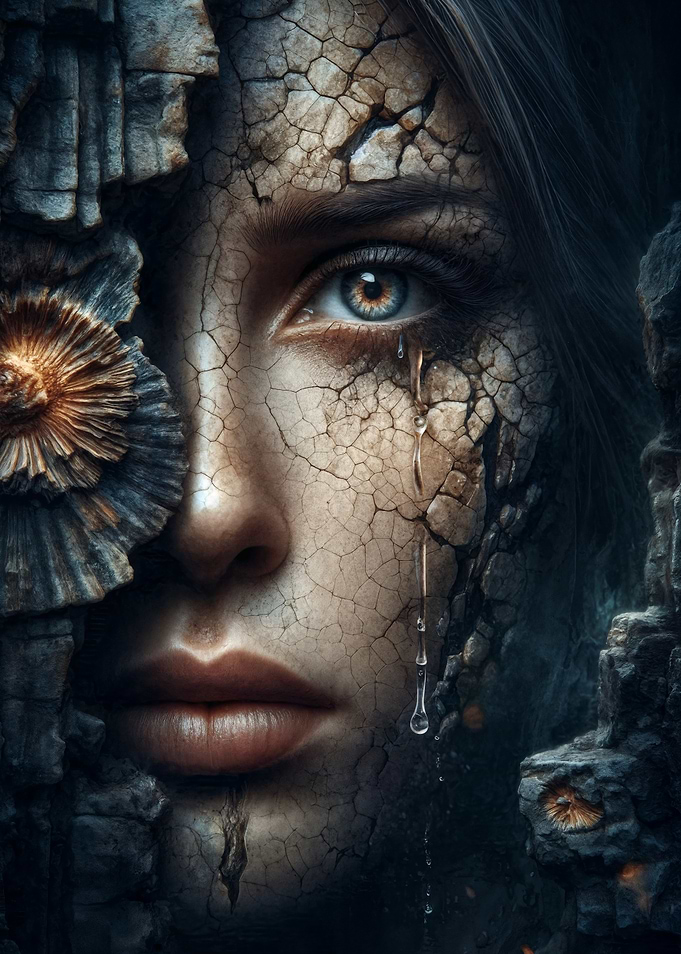 Cracked Beauty with Tears