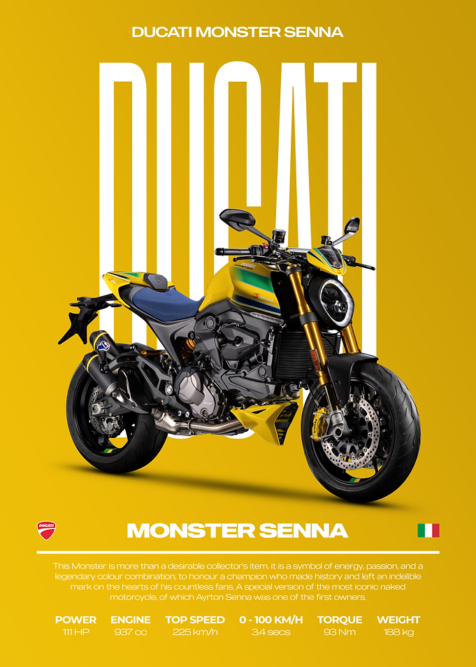 Ducati Monster Senna Motorcycle Poster