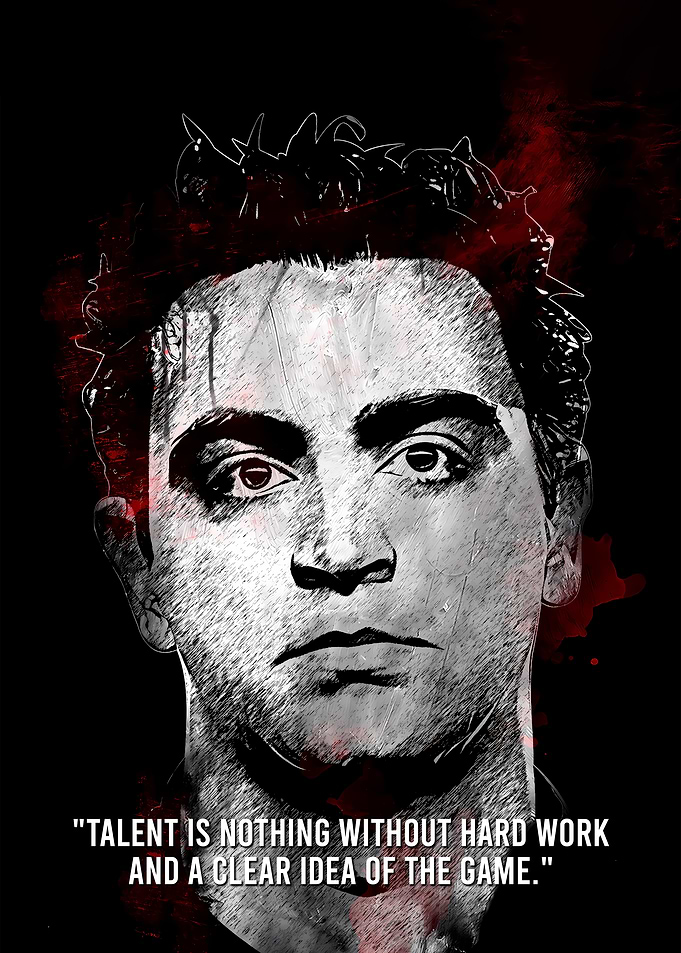 Xavi Hernández Portrait with Quote