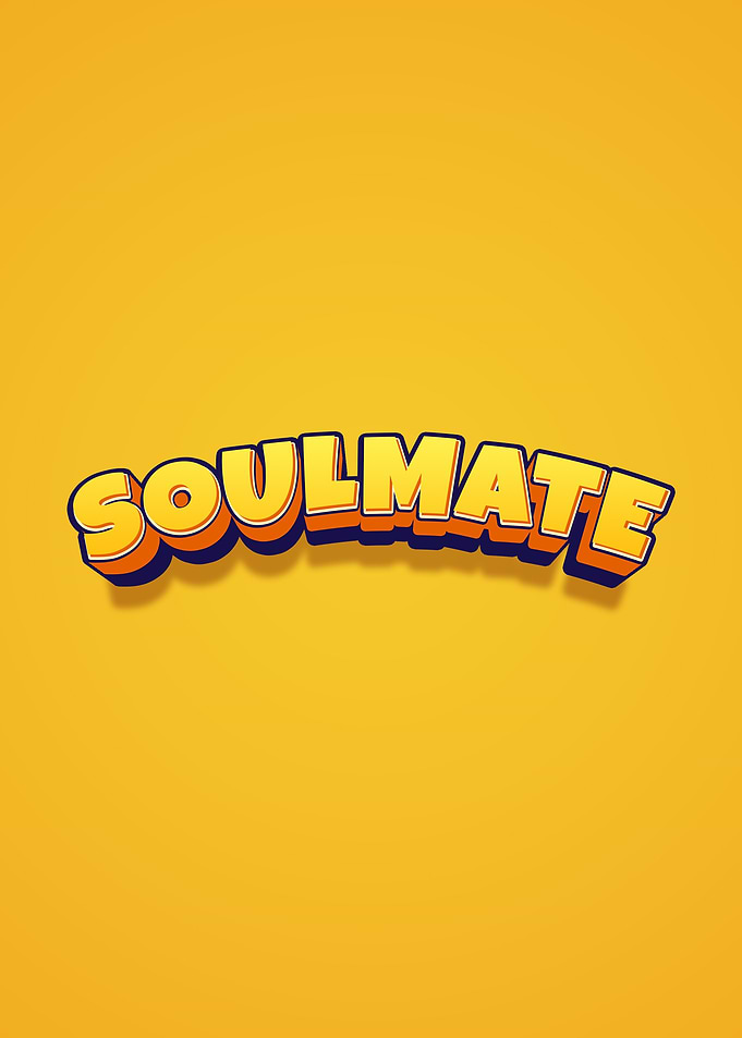 Soulmate Text Art on Yellow