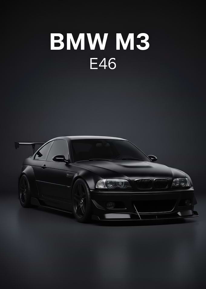 black BMW M3 E46 poster