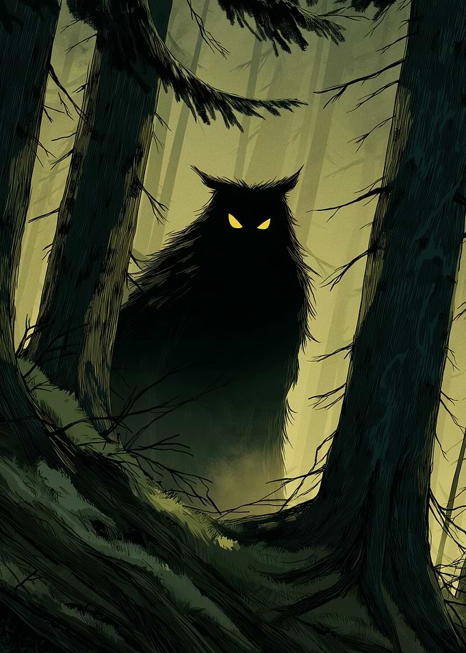 Forest Monster with Glowing Eyes