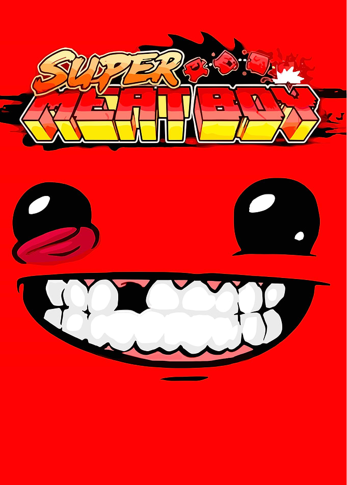 Super Meat Boy Game Cover Art