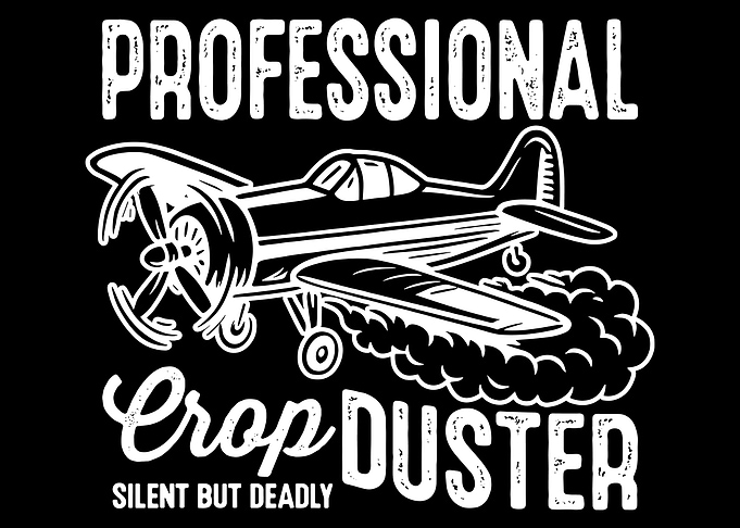 Professional Crop Duster Poster, Funny Aviation Wall Art, Retro Airplane Humor Print