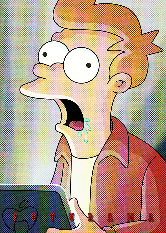 Futurama Fry Shocked Cartoon Character