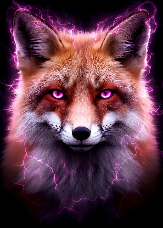 Fox with Pink Lightning Aura