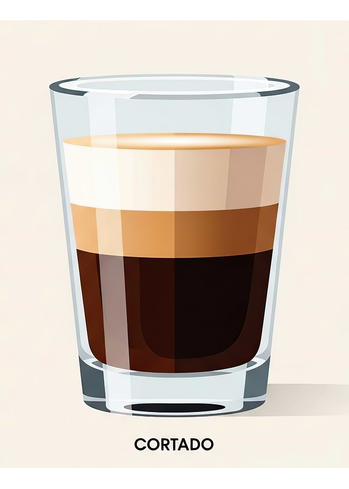 Cortado Coffee Drink Illustration