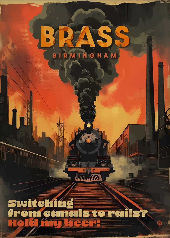 Brass Birmingham Train Poster