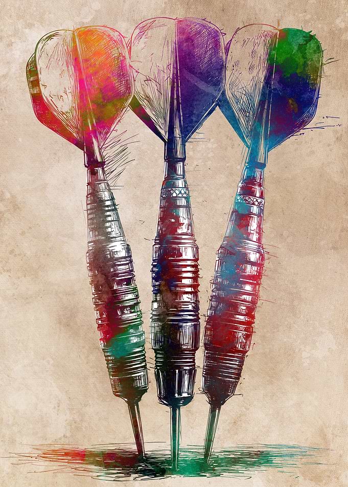 Watercolor Darts Art