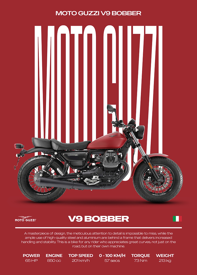 Moto Guzzi V9 Bobber Motorcycle Poster