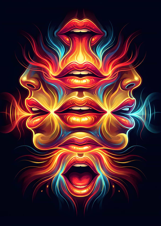 Abstract Lips Digital Art