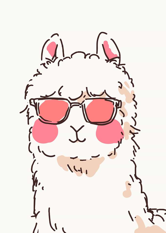 Cool Llama with Sunglasses Illustration