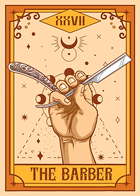 The Barber Tarot Poster, Vintage Tarot Card Art Print, Straight Razor Illustration Wall Art