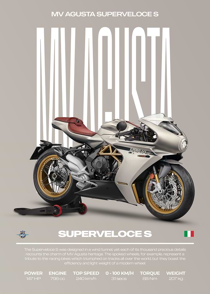 MV Agusta Superveloce S Motorcycle Poster