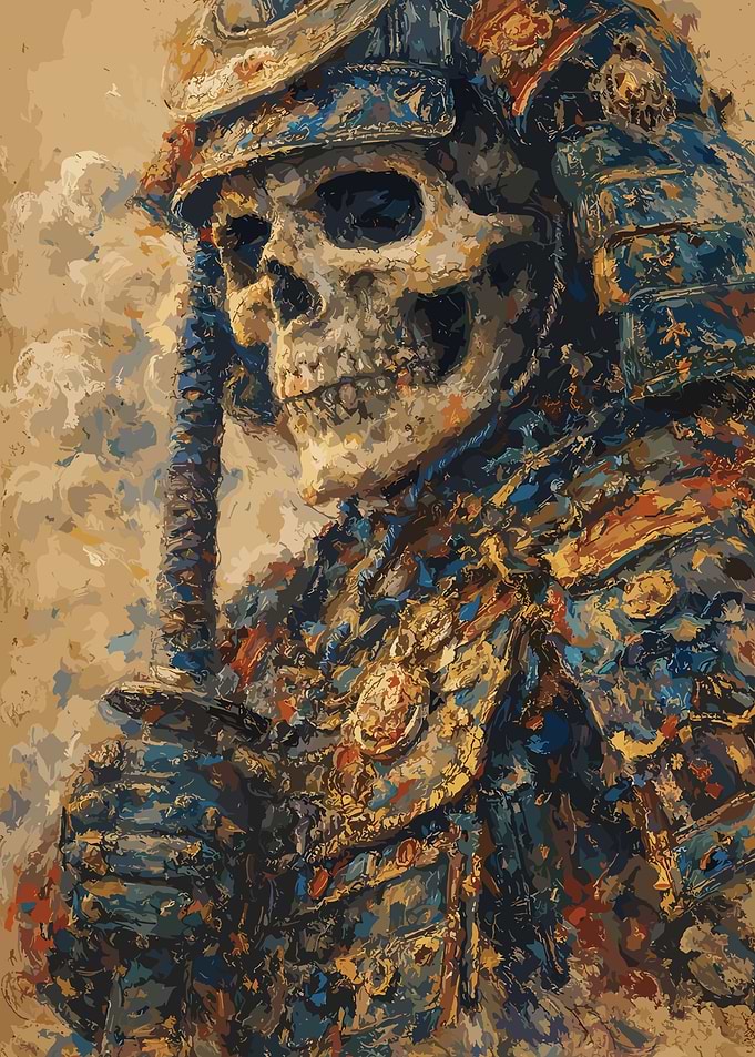 Samurai Skeleton Warrior Painting