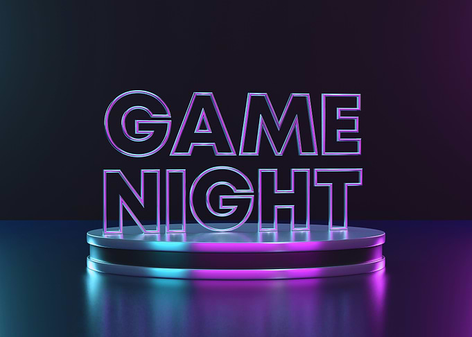 Game Night Neon Sign on Stand