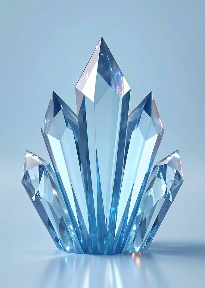 Blue Crystal Formation on Light Blue