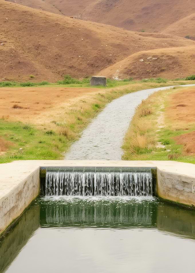 Irrigation Canal Waterfall Landscape
