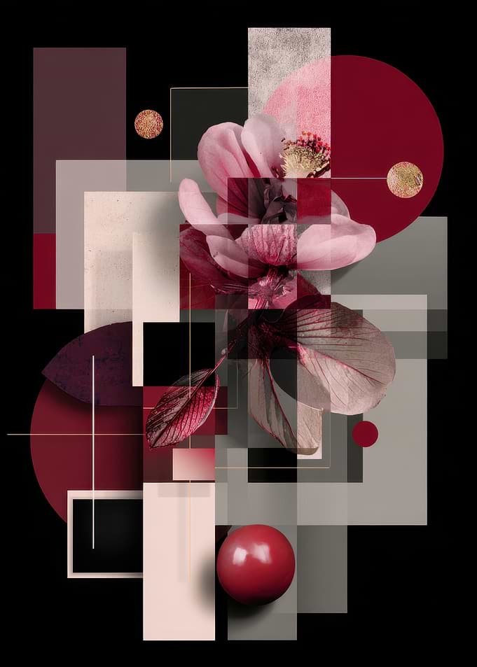 Geometric Floral Abstract Art
