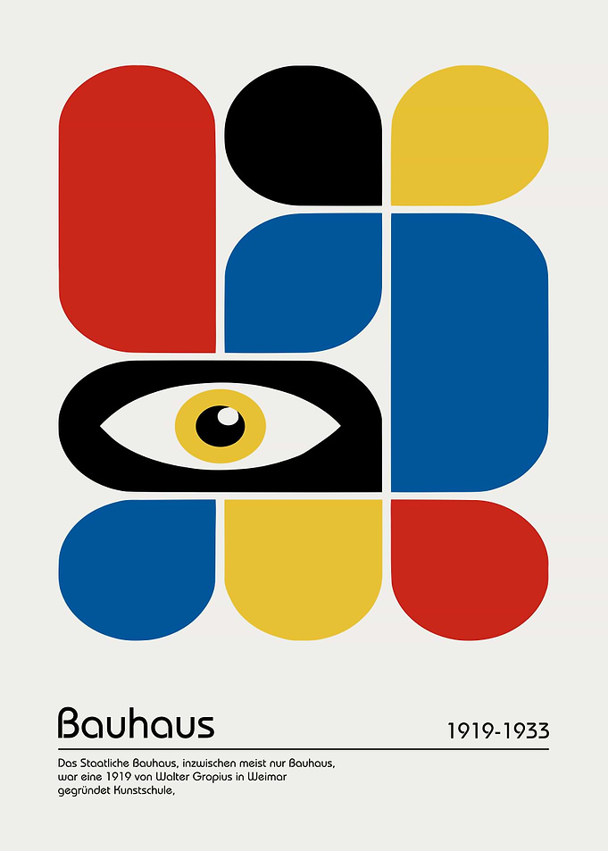 Bauhaus Geometric Abstract Art Poster