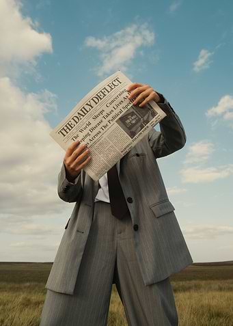 Newspaper Suit in Field