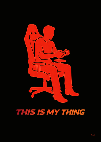 Minimalist Gamer Lifestyle Silhouette.