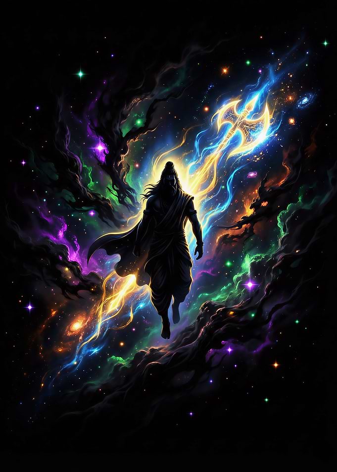 Cosmic Bhagwan Parashuram – Divine Ascension Art