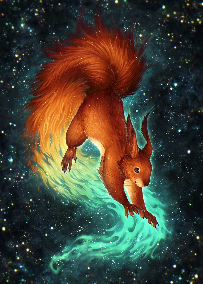 Red Cosmic Squirrel