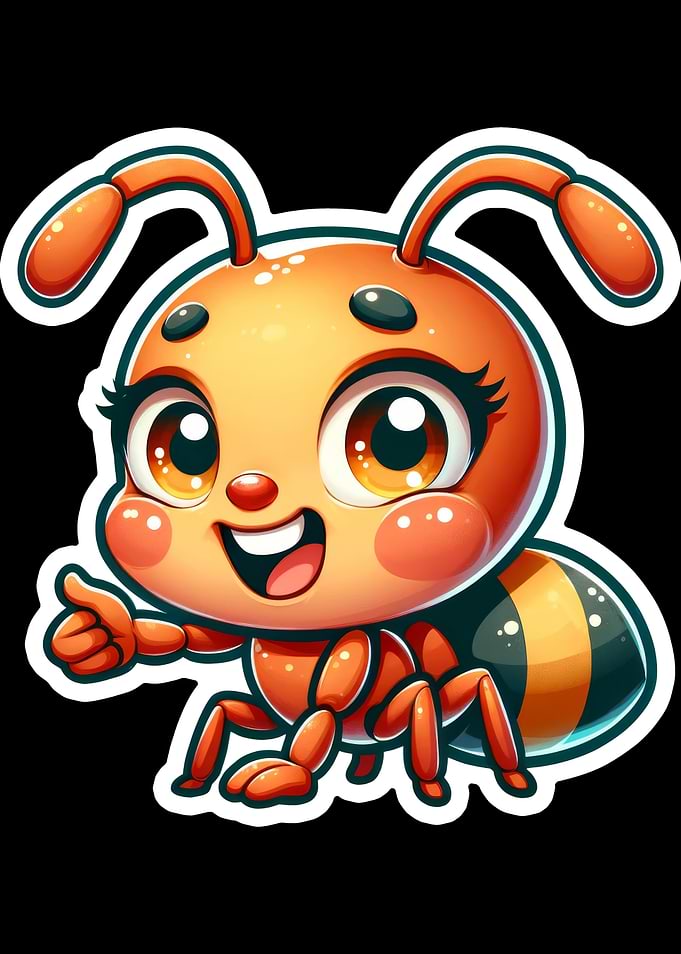 Cute Cartoon Ant with Thumbs Up