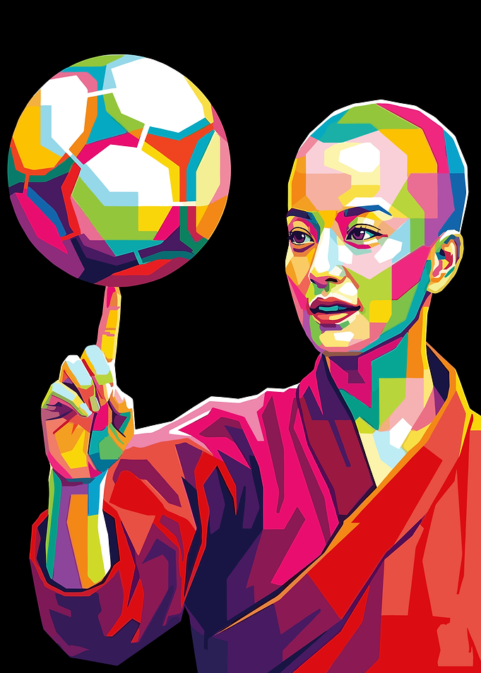 Colorful Portrait with Soccer Ball