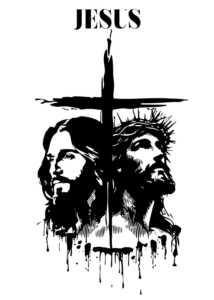 Jesus Christ Black and White Portrait