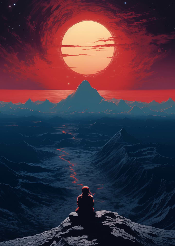 Figure in Alien Landscape
