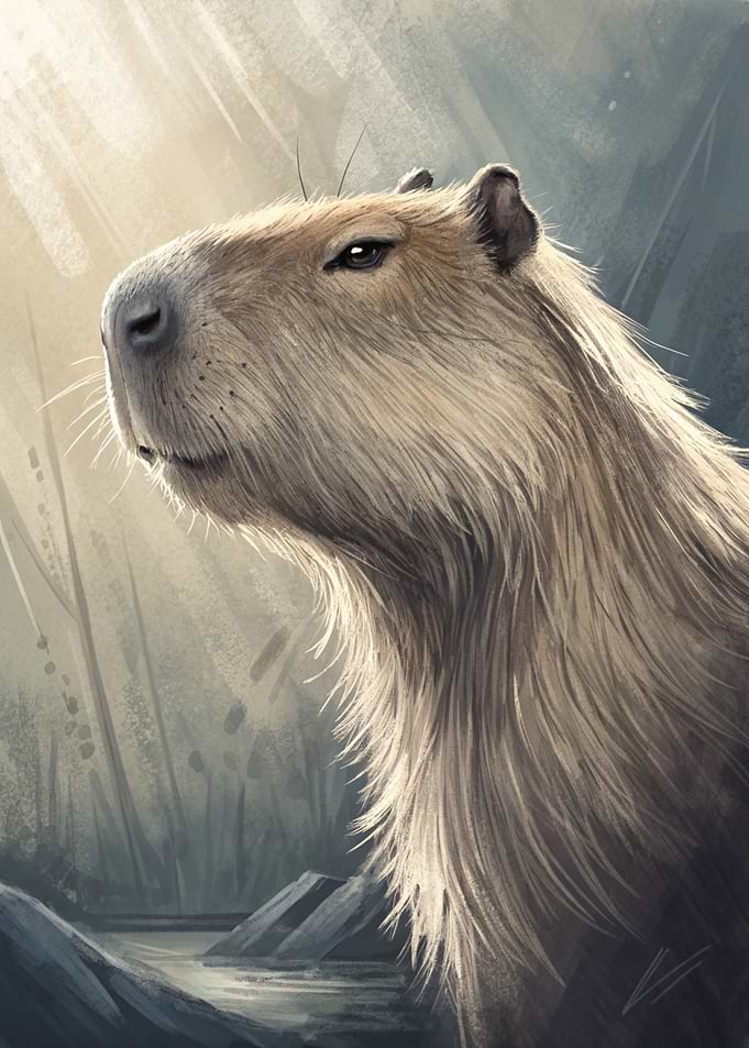 Capybara Portrait in Natural Setting