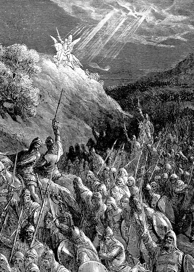 Apparition of Saint George Gustave Dore Crusades Engraving