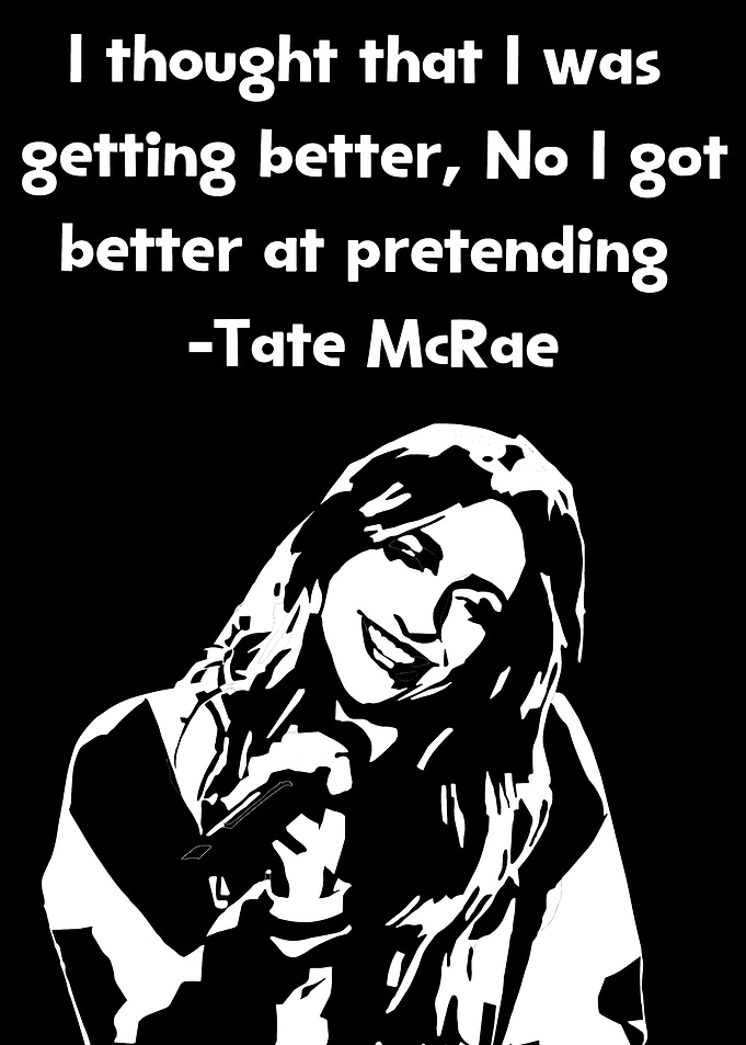 Tate McRae Quote Black and White