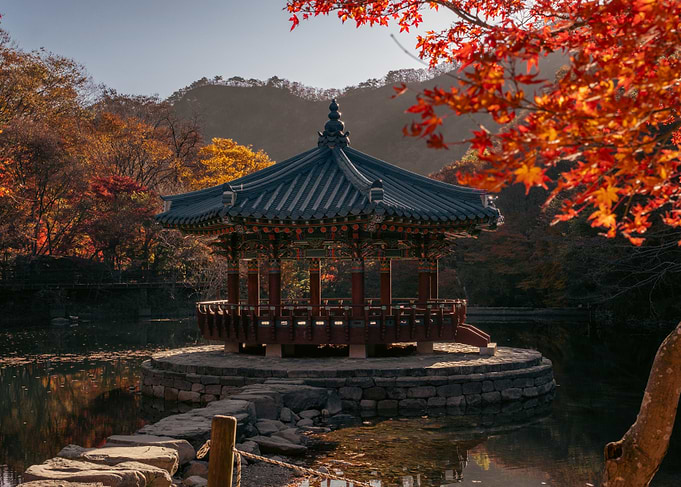 Autumn Pavilion in South Korea